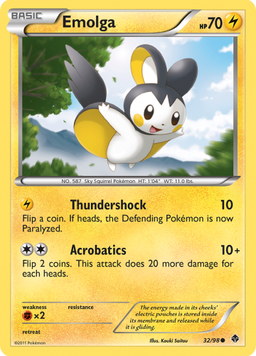 B&W - EPO - 032 - Emolga - COMMON - Normal