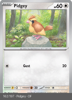 S&V - OBF - 162 - Pidgey - COMMON - Normal