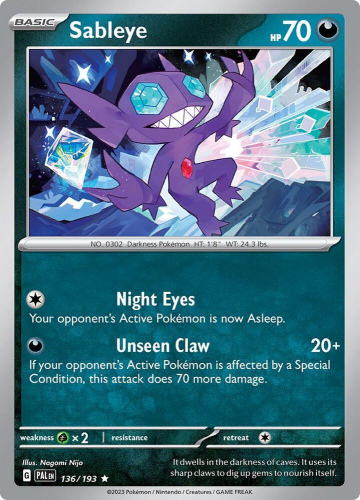 S&V - PAL - 136 - Sableye - RARE - Holofoil